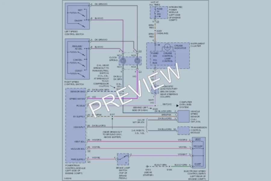 2002 Chrysler Voyager Cruise Control wiring diagram preview