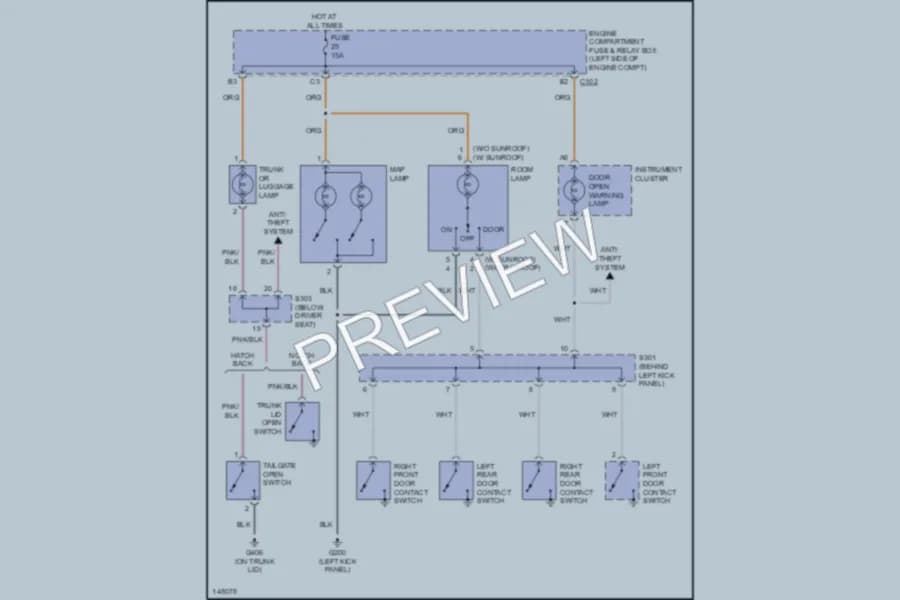 2002 Daewoo Nubira Interior Lights wiring diagram preview