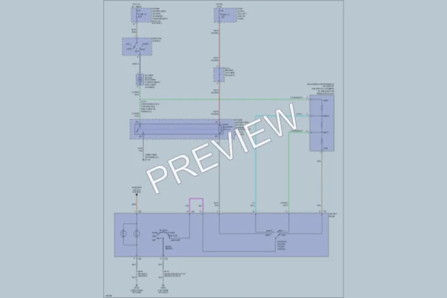 2002 Dodge B3500 Air Conditioning wiring diagram preview with protected circuit layout