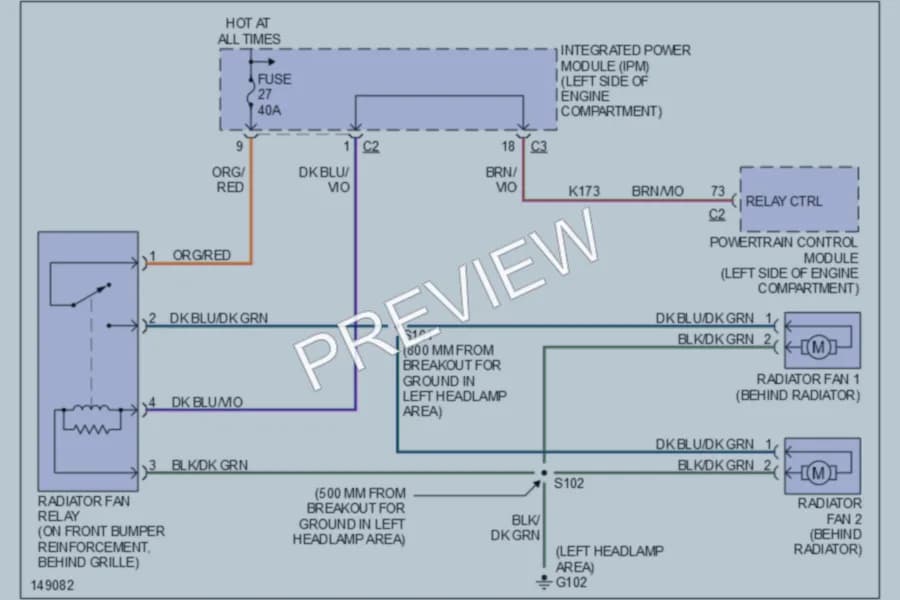 2002 Dodge Caravan Cooling Fan wiring diagram preview