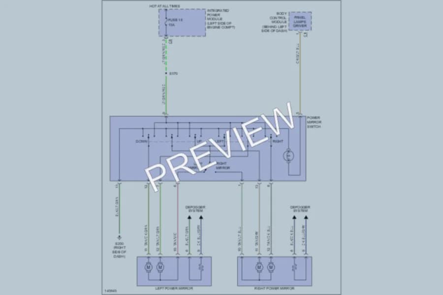 2002 Dodge Caravan Power Mirrors wiring diagram preview