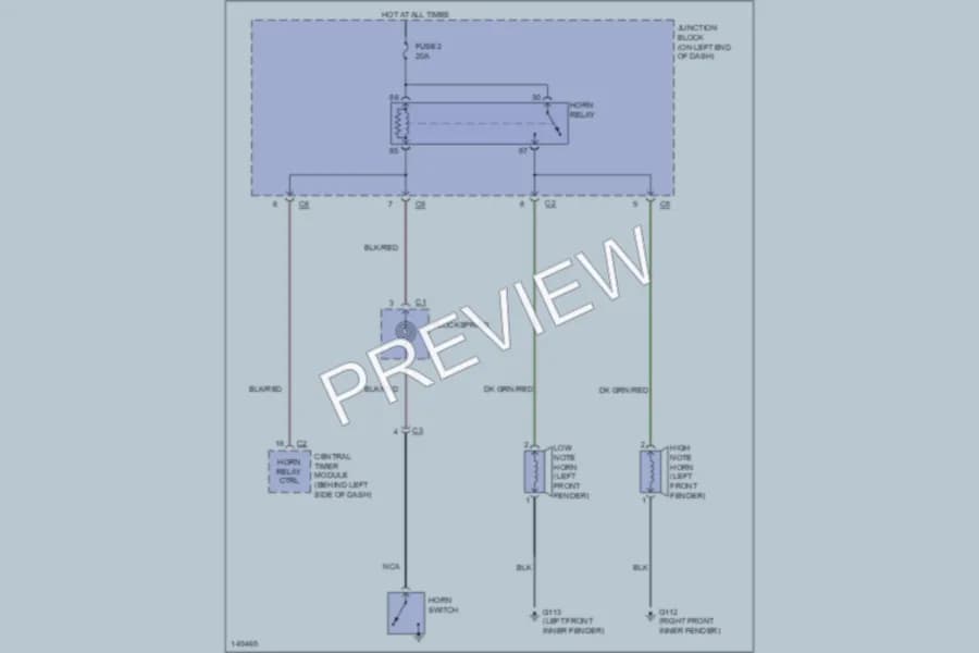 2002 Dodge Dakota Horn wiring diagram preview