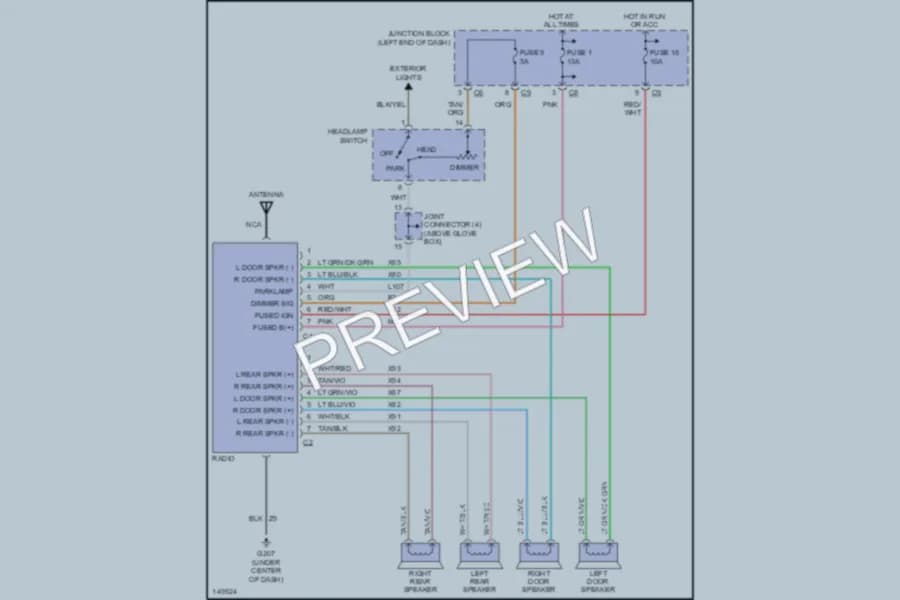 2002 Dodge Dakota Radio wiring diagram preview