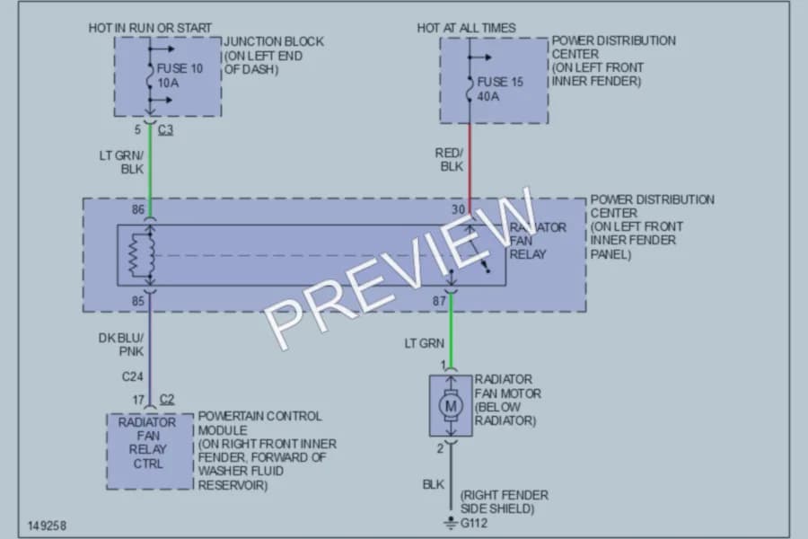 2002 Dodge Durango Cooling Fan wiring diagram preview