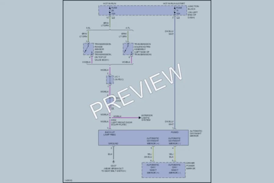 2002 Dodge Durango Power Mirrors wiring diagram preview