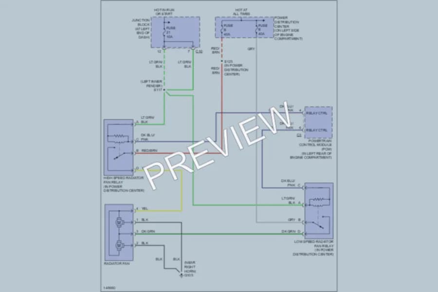 2002 Dodge Intrepid Cooling Fan wiring diagram preview