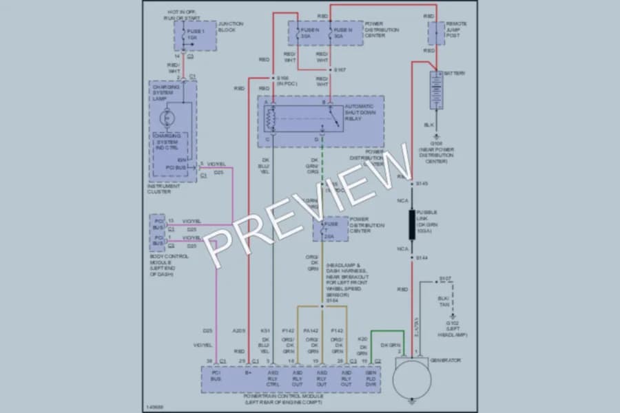 2002 Dodge Intrepid Starting Charging wiring diagram preview