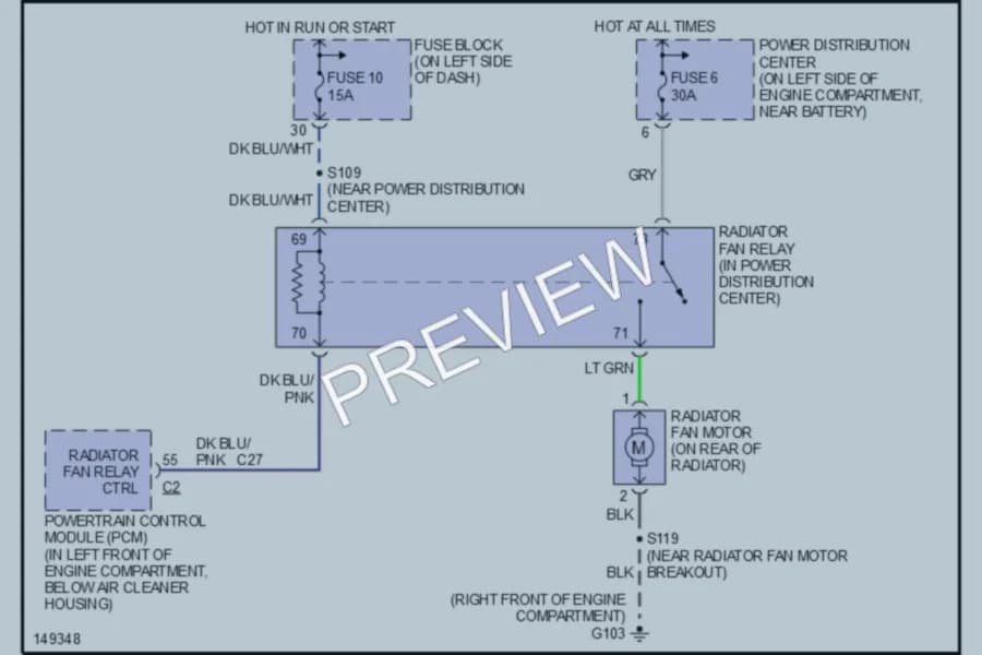 2002 Dodge Neon Cooling Fan wiring diagram preview