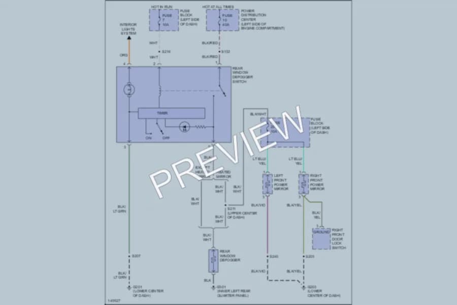 2002 Dodge Neon Defoggers wiring diagram preview
