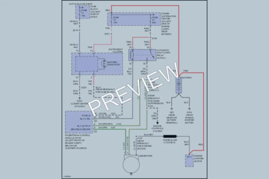 2002 Dodge Neon Starting Charging wiring diagram preview