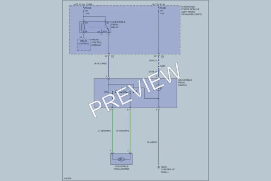 2002 Dodge R1500 Power Seats wiring diagram preview with protected circuit layout