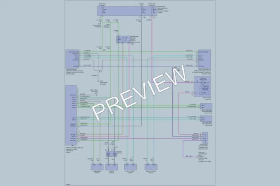 2002 Dodge R1500 Supplemental Restraints wiring diagram preview with protected circuit layout