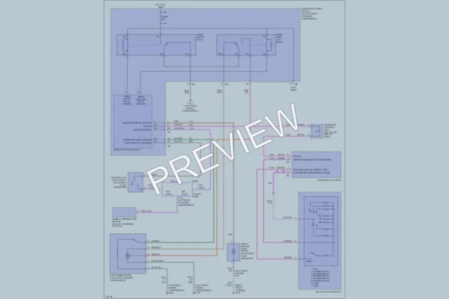 2002 Dodge R1500 Wiper Washer wiring diagram preview with protected circuit layout