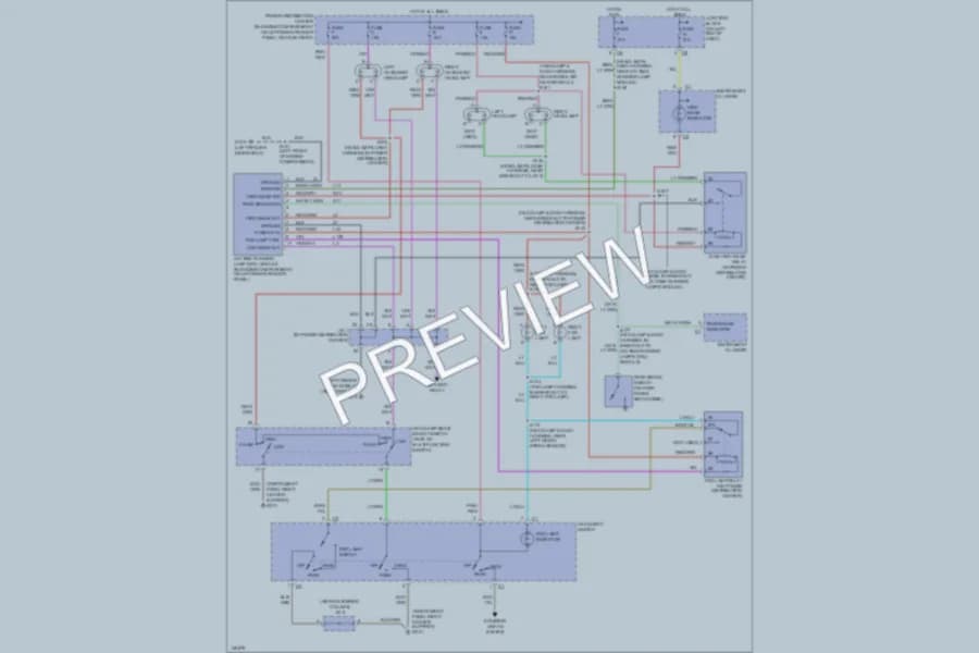 2002 Dodge R3500 Headlights wiring diagram preview with protected circuit layout