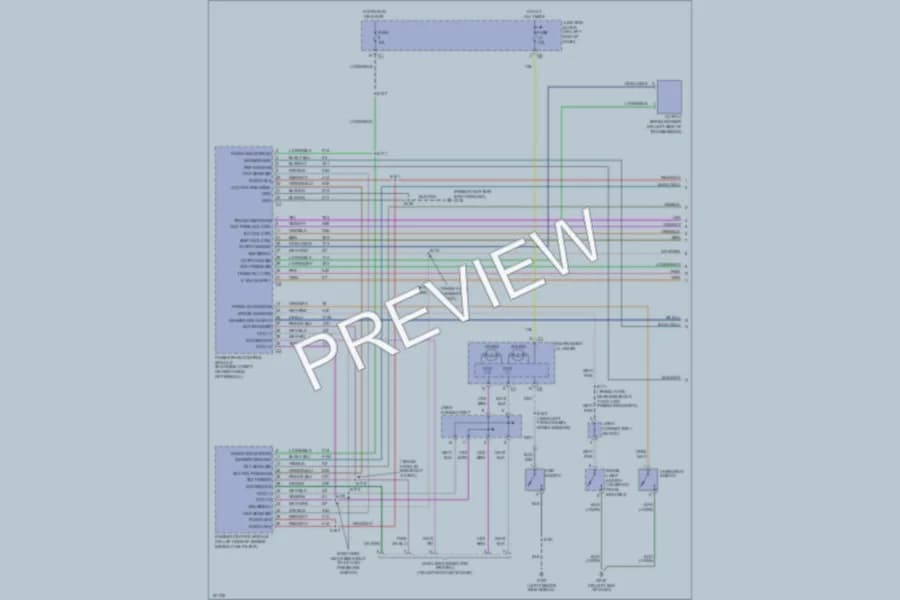 2002 Dodge R2500 Transmission wiring diagram preview with protected circuit layout