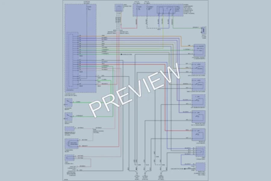 2002 Dodge 2D Coupe Anti Theft wiring diagram preview with protected circuit layout