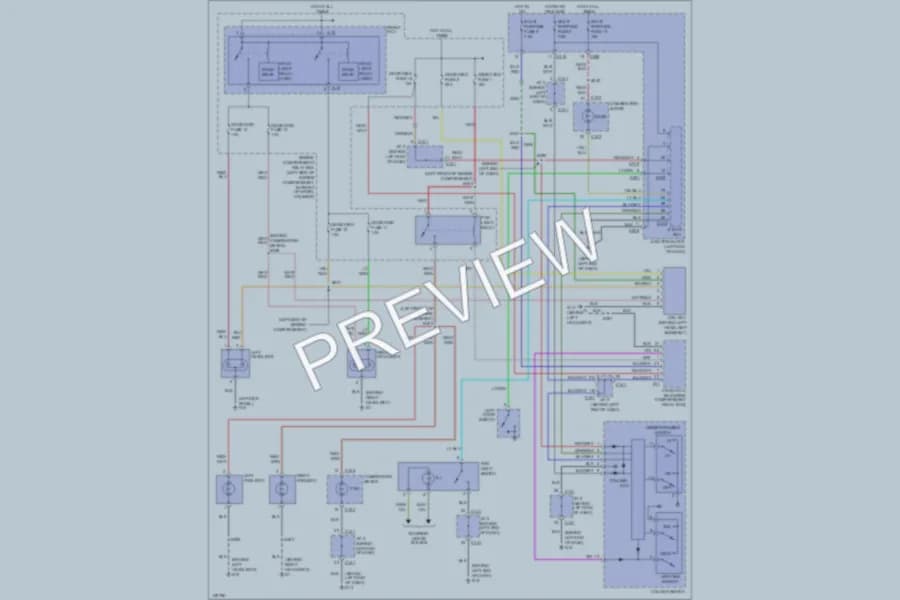 2002 Dodge 2D Coupe Headlights wiring diagram preview with protected circuit layout