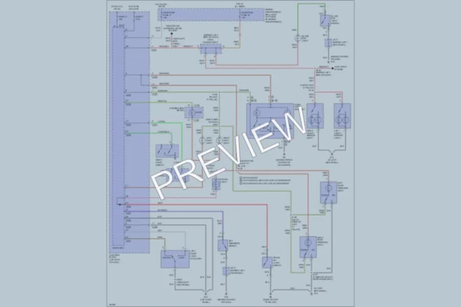 2002 Dodge 2D Coupe Interior Lights wiring diagram preview with protected circuit layout