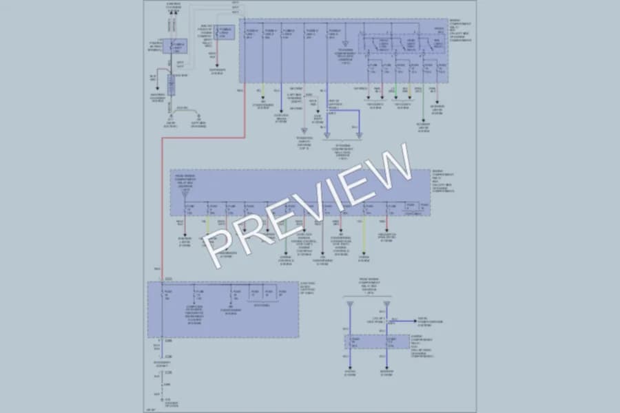 2002 Dodge 2D Coupe Power Distribution wiring diagram preview with protected circuit layout