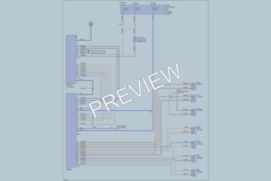 2002 Dodge 2D Coupe Radio wiring diagram preview with protected circuit layout