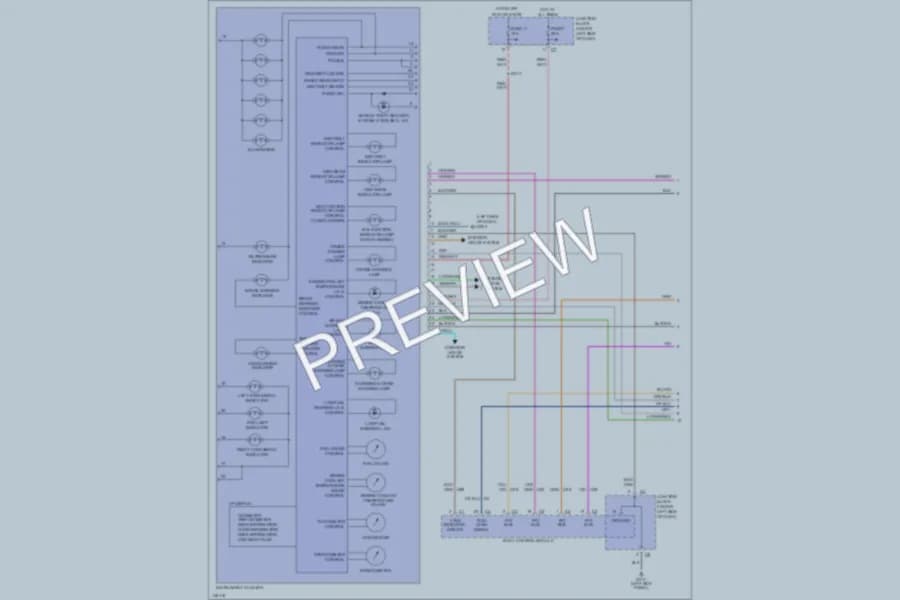 2002 Dodge 4D Sedan Instrument Cluster wiring diagram preview with protected circuit layout