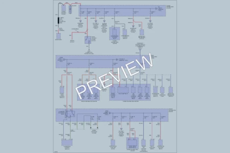 2002 Dodge 4D Sedan Power Distribution wiring diagram preview with protected circuit layout