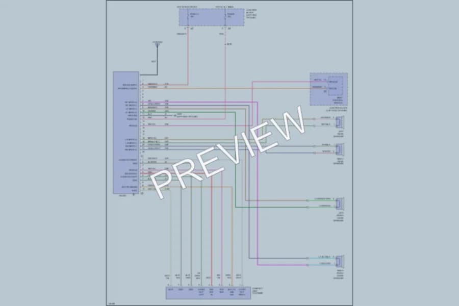 2002 Dodge 4D Sedan Radio wiring diagram preview with protected circuit layout