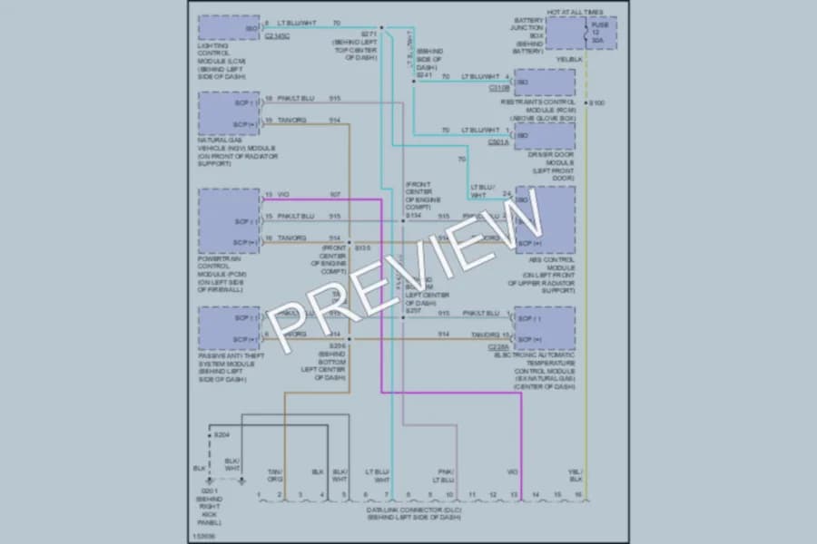 2002 Ford CrownVictoria Computer Data Lines wiring diagram preview