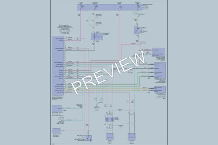2002 Ford E150 Supplemental Restraints wiring diagram preview with protected circuit layout