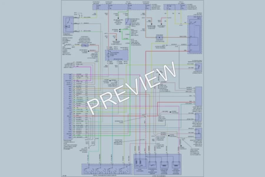 2002 Ford E150 Transmission wiring diagram preview with protected circuit layout
