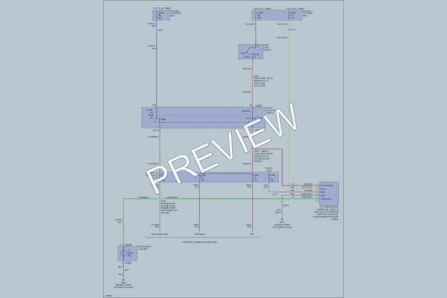 2002 Ford E250 Headlights wiring diagram preview with protected circuit layout