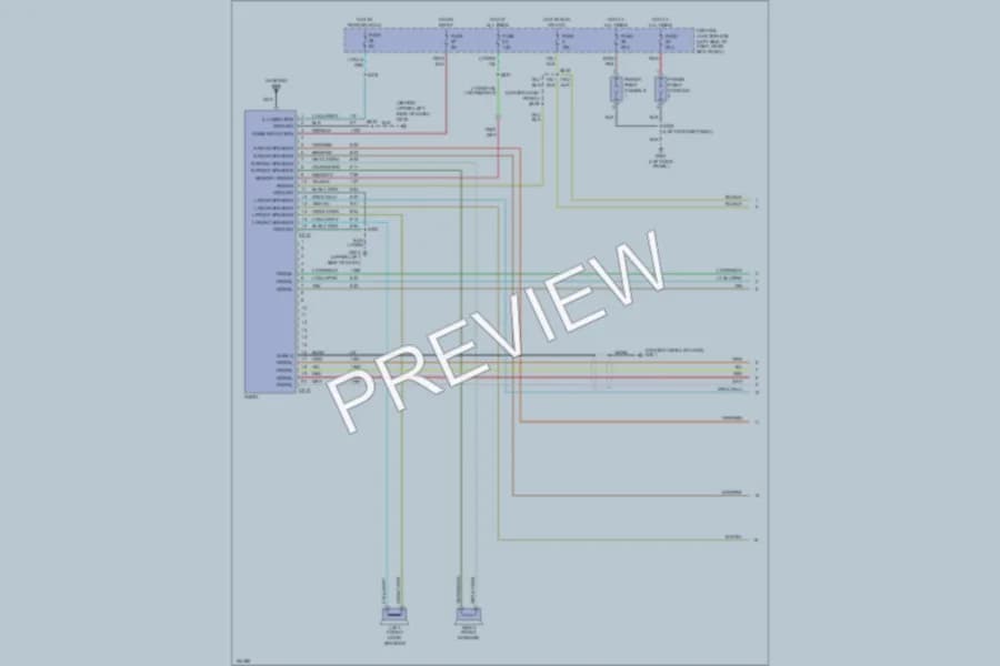 2002 Ford E250 Radio wiring diagram preview with protected circuit layout