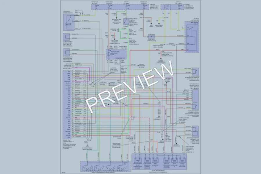 2002 Ford E350 Super Duty Transmission wiring diagram preview with protected circuit layout