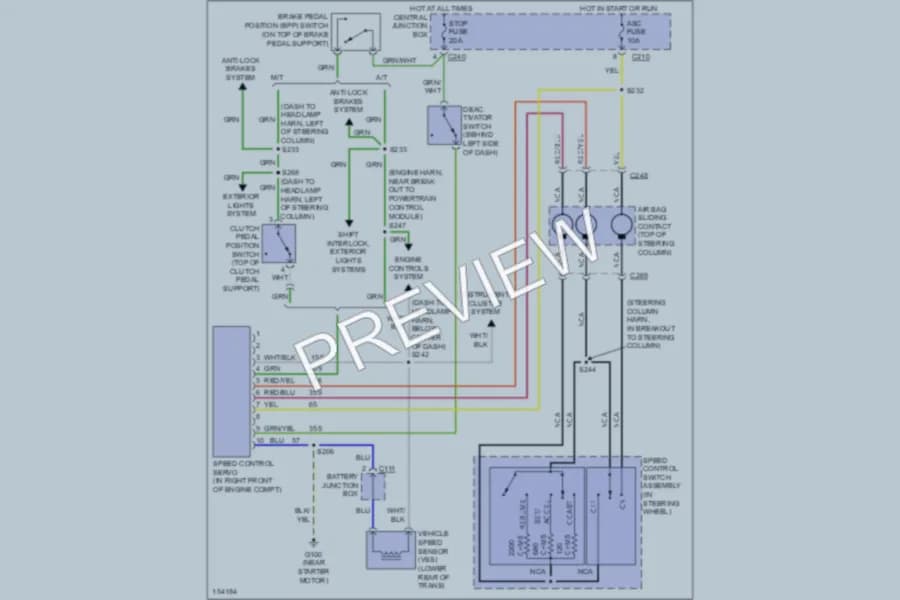 2002 Ford Escort Cruise Control wiring diagram preview