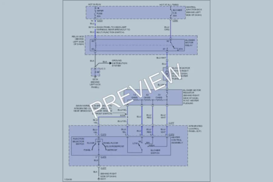 2002 Ford EscortZX2 Air Conditioning wiring diagram preview