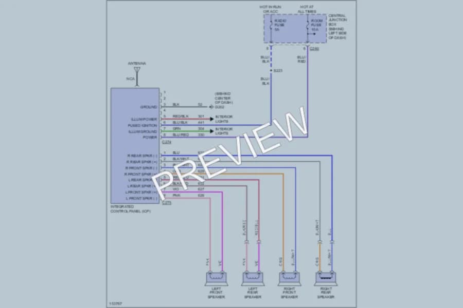 2002 Ford EscortZX2 Radio wiring diagram preview
