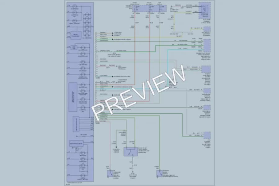 2002 Ford F150 Instrument Cluster wiring diagram preview with protected circuit layout