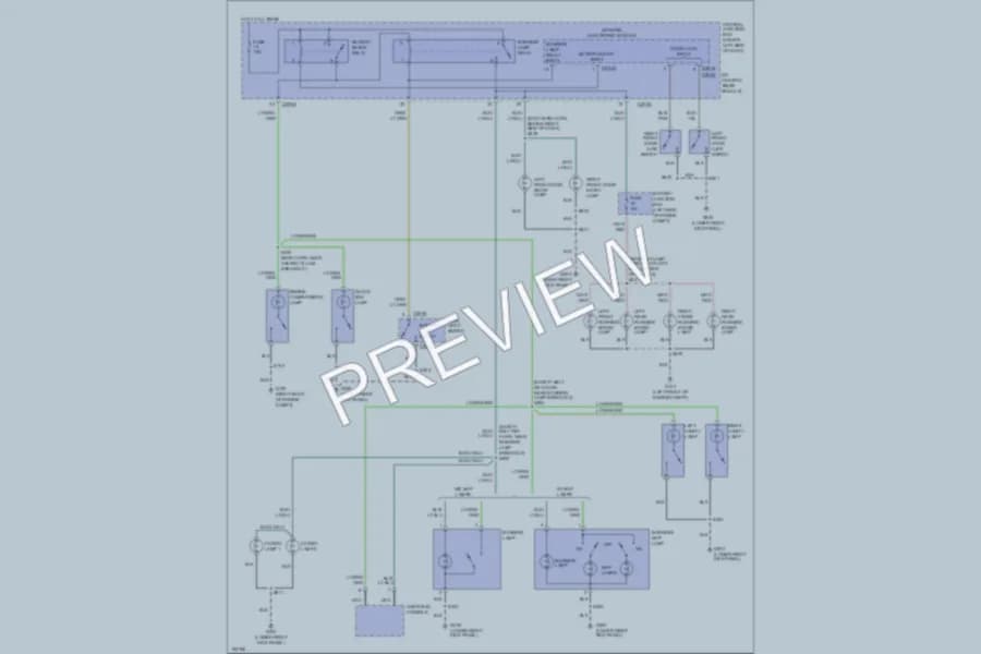 2002 Ford F150 Interior Lights wiring diagram preview with protected circuit layout