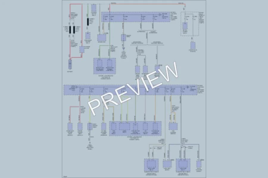 2002 Ford F150 Power Distribution wiring diagram preview with protected circuit layout