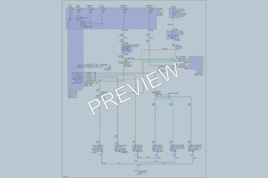 2002 Ford F150 Warning Systems wiring diagram preview with protected circuit layout