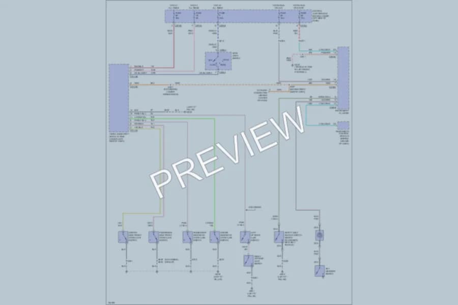 2002 Ford F250 Super Duty Warning Systems wiring diagram preview with protected circuit layout