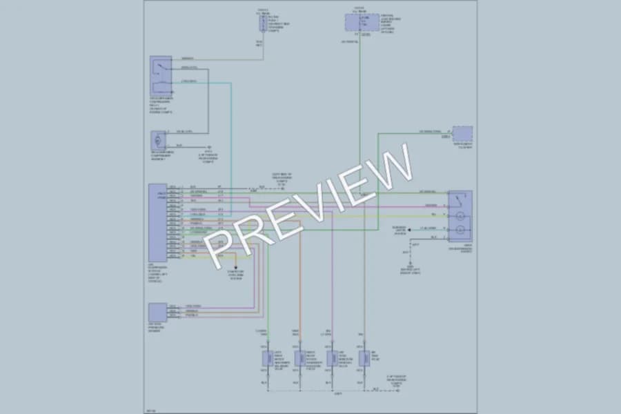 2002 Ford F350 Super Duty Electronic Suspension wiring diagram preview with protected circuit layout