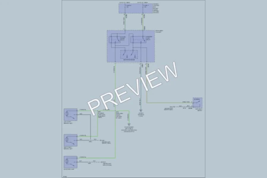 2002 Ford F350 Super Duty Interior Lights wiring diagram preview with protected circuit layout