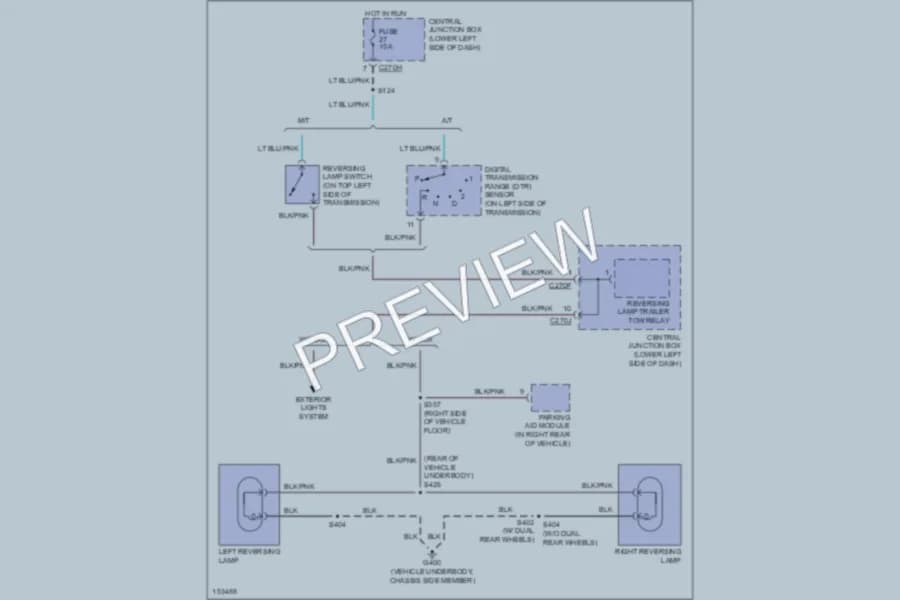 2002 Ford F450ChsCab Exterior Lights wiring diagram preview