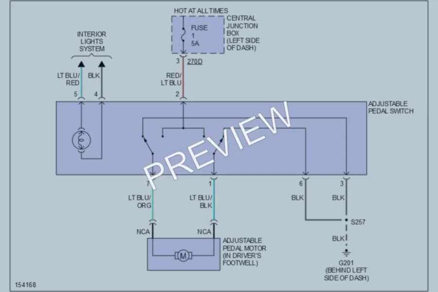 2002 Ford F450ChsCab Power Seats wiring diagram preview