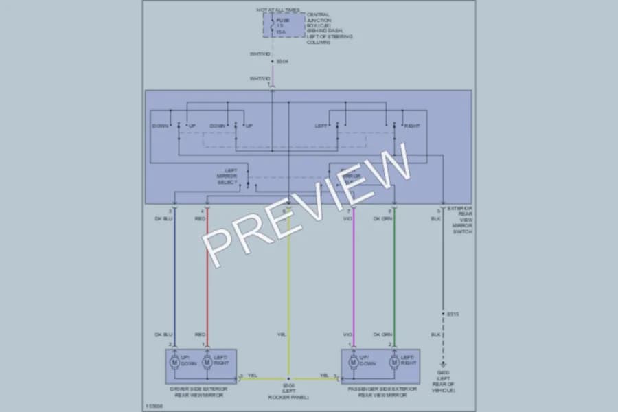 2002 Ford Mustang Power Mirrors wiring diagram preview