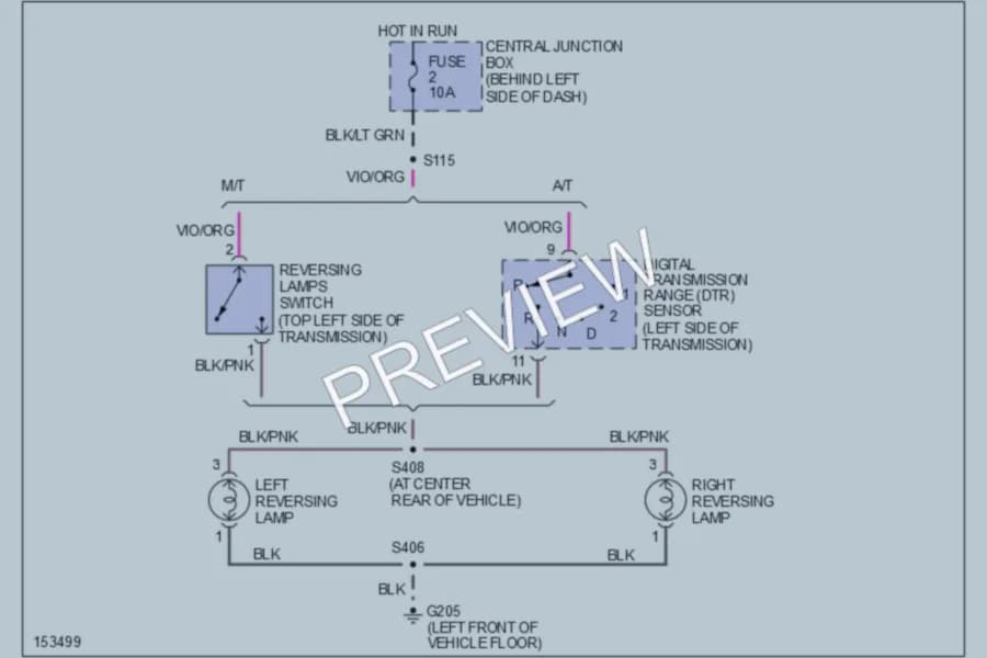 2002 Ford Ranger Exterior Lights wiring diagram preview