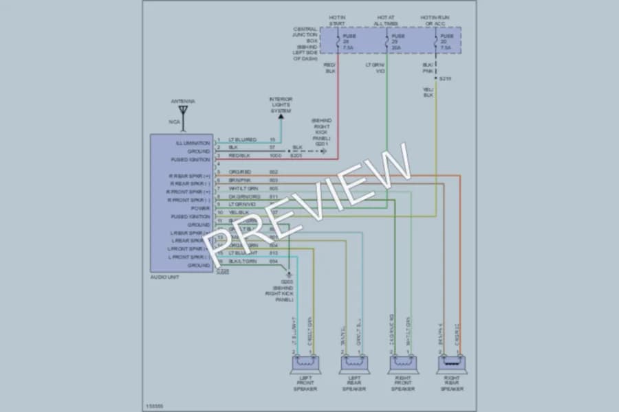 2002 Ford Ranger Radio wiring diagram preview