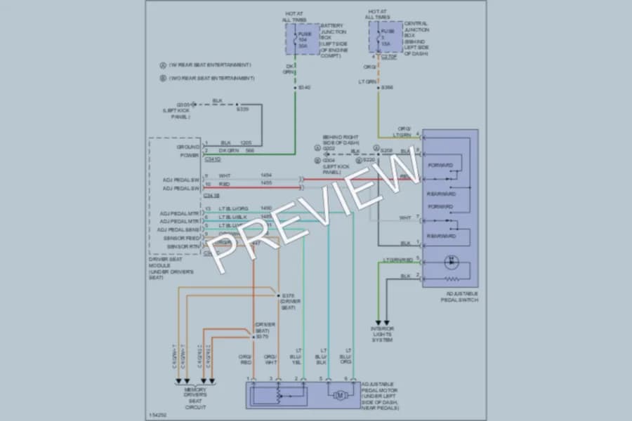 2002 Ford Windstar Memory Systems wiring diagram preview