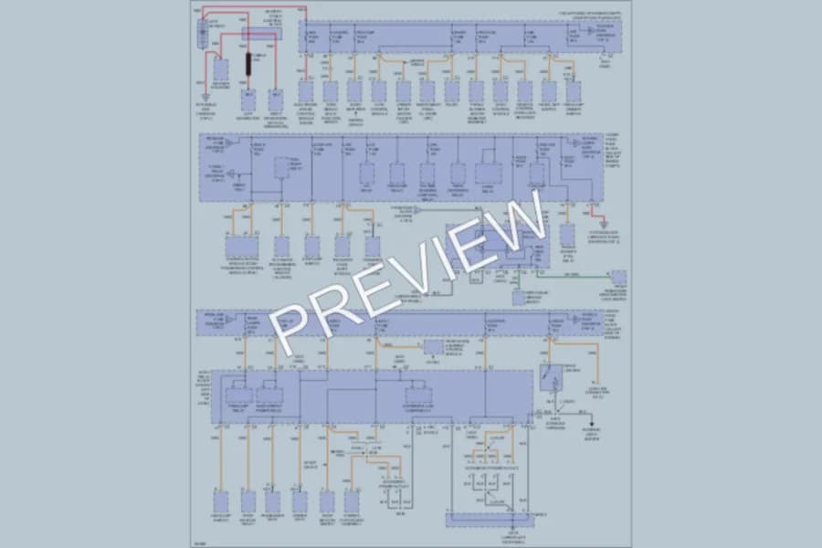 2002 GMC 1500 Power Distribution wiring diagram preview with protected circuit layout